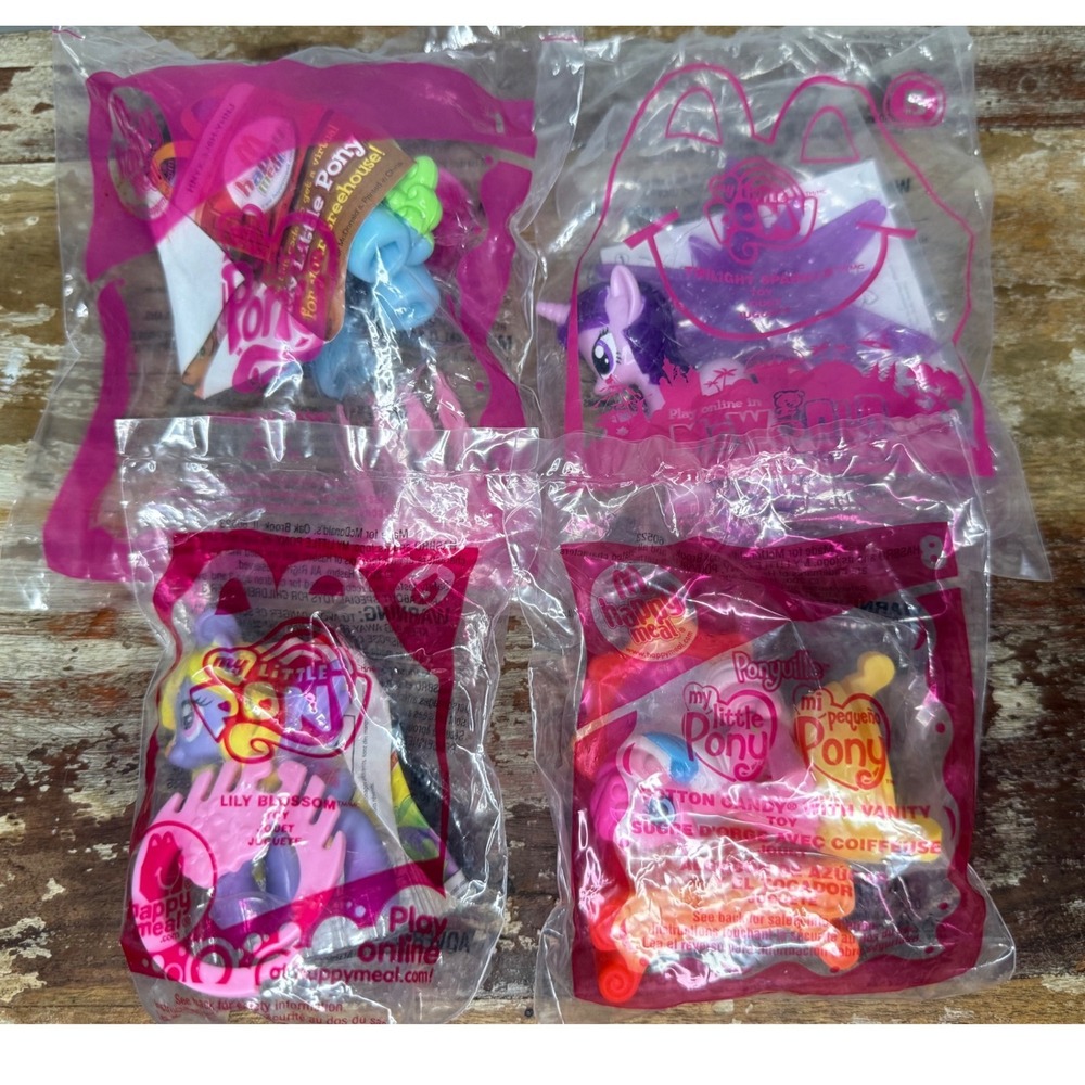 McDonald's My Little Pony Happy Meal Toys Lot of 4 Collectibles NEW